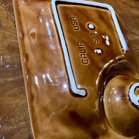 Vintage Collectible Calif  USA Ceramic Chip Dip Platter & Blue Cheese Recipe - Picture 6 of 6